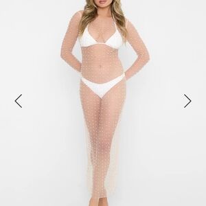 Elegant White Sheer Swim Cover-Up